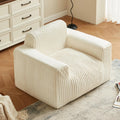 Premium Beige Bean Bag Chair for Adults with Armrest- Ultra Plush Memory Foam Lounge Sofa & Comfy Reading Nook Chair for Bedroom, Living Room & Dorm (White, Cloudnook)