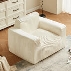 Premium Beige Bean Bag Chair for Adults with Armrest- Ultra Plush Memory Foam Lounge Sofa & Comfy Reading Nook Chair for Bedroom, Living Room & Dorm (White, Cloudnook)