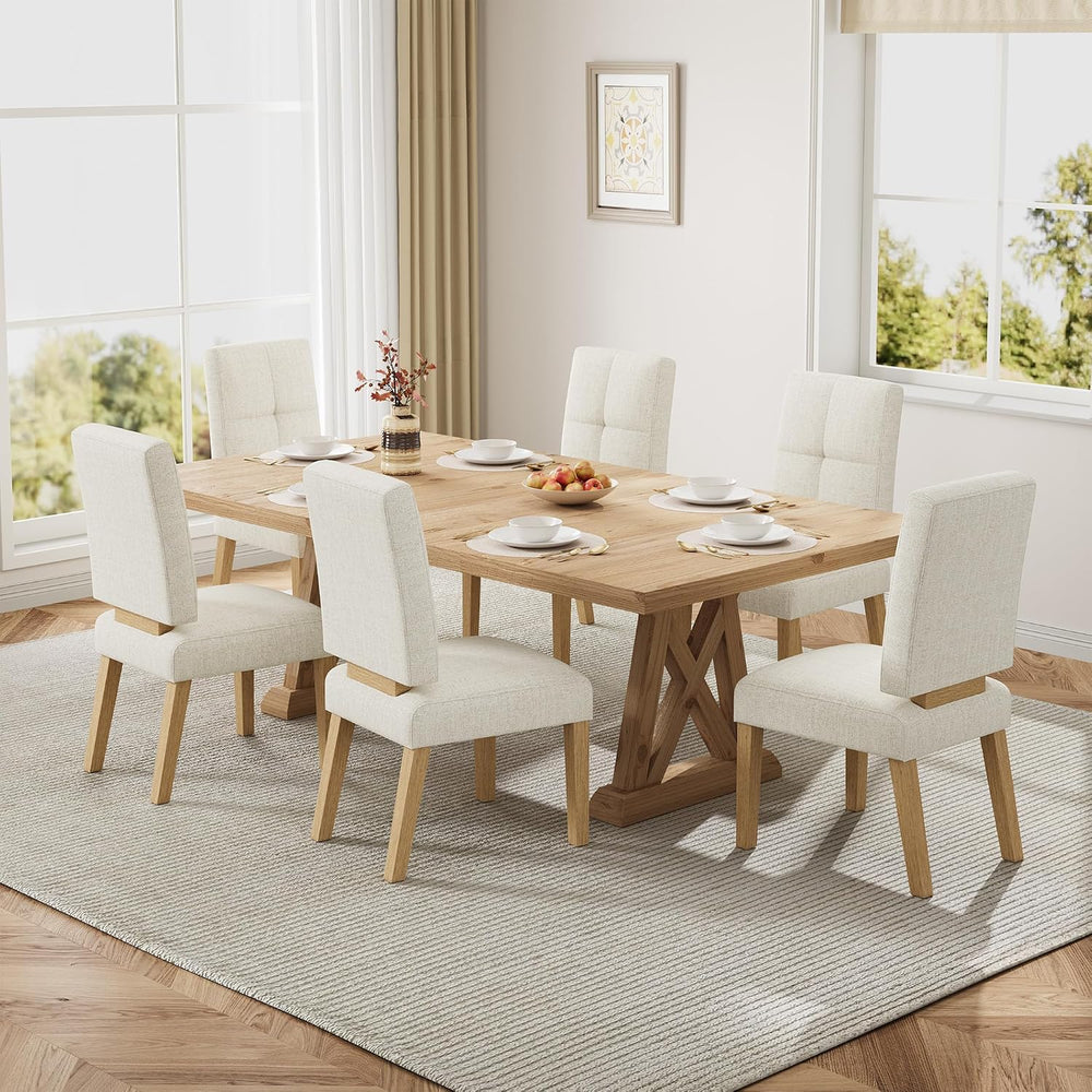 Wooden Dining Chairs Set of 6, Modern Farmhouse Dining Room Chairs with Cloud...