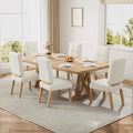 Wooden Dining Chairs Set of 6, Dining Room Chairs with Wood Legs, Cloud-Like Cushion & Reinforcement Structure Design for Kitchen/Living Room/Restaurant, Easy Assembly