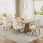 Wooden Dining Chairs Set of 6, Dining Room Chairs with Wood Legs, Cloud-Like Cushion & Reinforcement Structure Design for Kitchen/Living Room/Restaurant, Easy Assembly