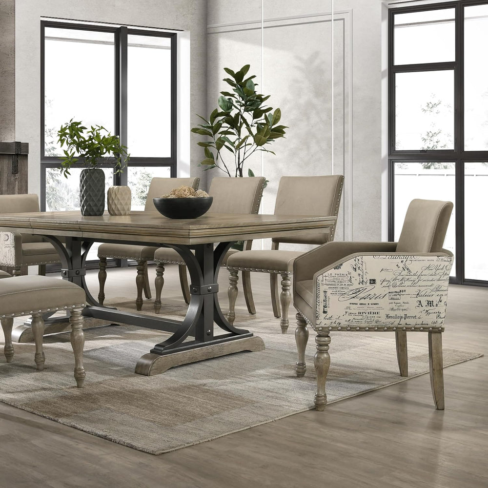 Roundhill Furniture Birmingham Dining Set, One Size, Driftwood Finish