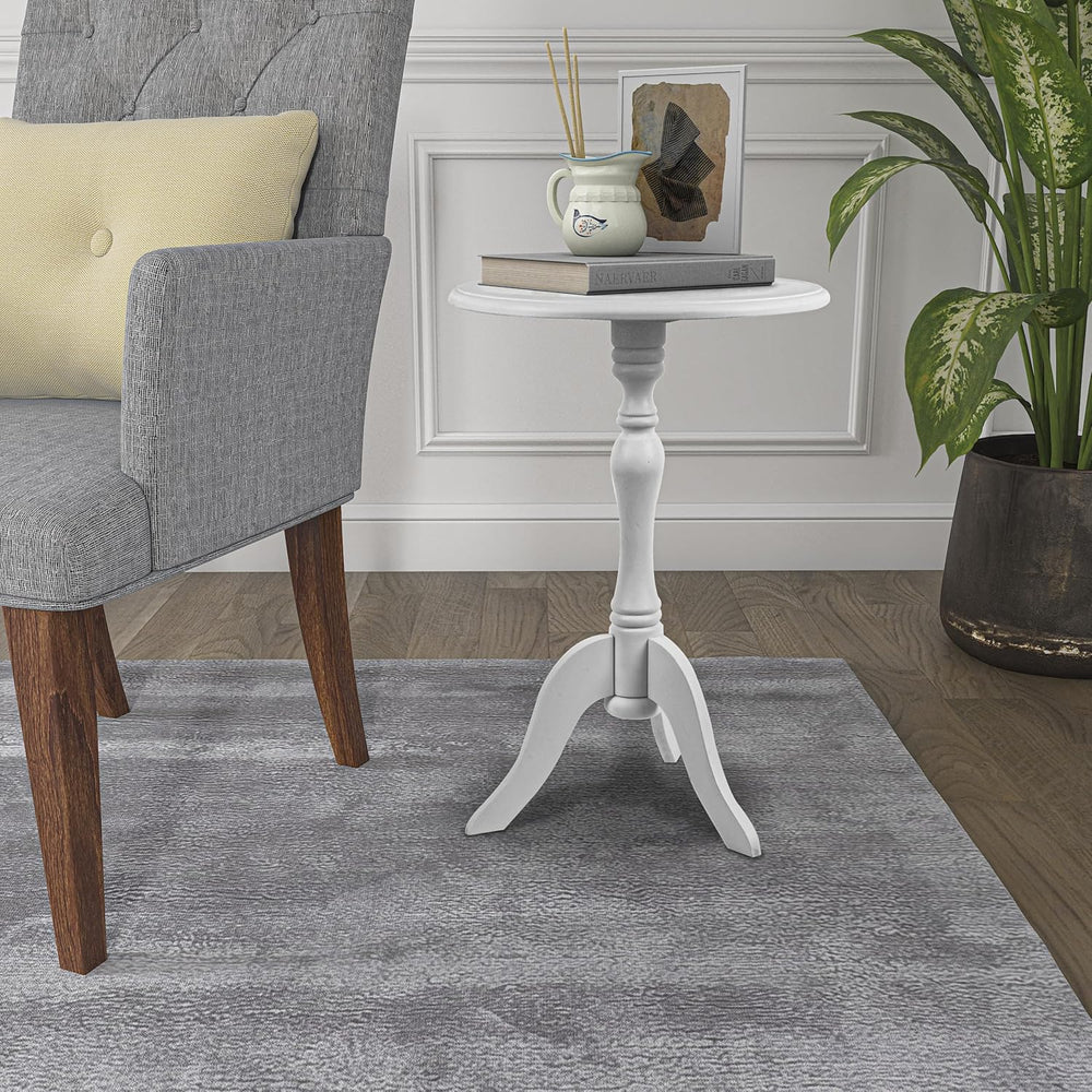 Decor Therapy Simplify Round Pedestal Accent Table, 24" x 15" x 15&...