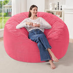 HABUTWAY 4FT Bean Bag Chair,Giant Bean Bag Chairs for Adults,Big Bean Bags with Memory Foam Filled, Large Beanbag Chairs with Soft Corduroy Cover-Pink