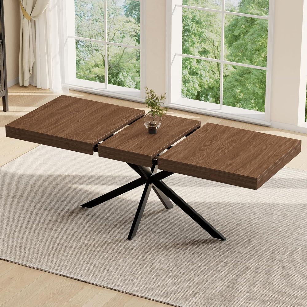 Extendable Dining Room Table for 4-6-8, Large 55''-70.9'' Woo...