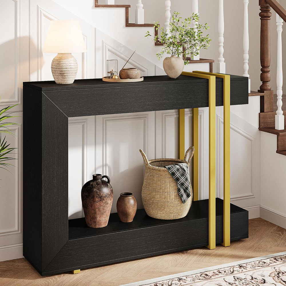 iPormis 42.5-Inch Console Table for Entryway, 2-Tier Sofa Table Behind Couch,...