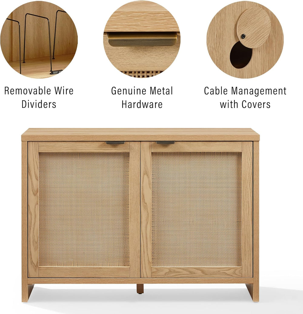 Crosley Furniture Kenji Record Player Cabinet with Vinyl Storage, Media Stand...