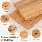 Floating Shelves 30" W x 8" D, Solid Elm Wood Shelves for Wall, 8 Inch Deep Floating Shelves for Home Storage & Display, Rustic Wooden Bathroom Shelves 30 Inch Long, Set of 2, Heavy-Duty Bookshelf