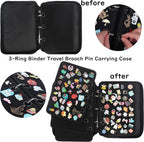 Enamel Pin Display Pages Pin Carrying Case, Pins Collection Storage Organizer Case, Travel Brooch Pin Display Bag (Pins Not Included)
