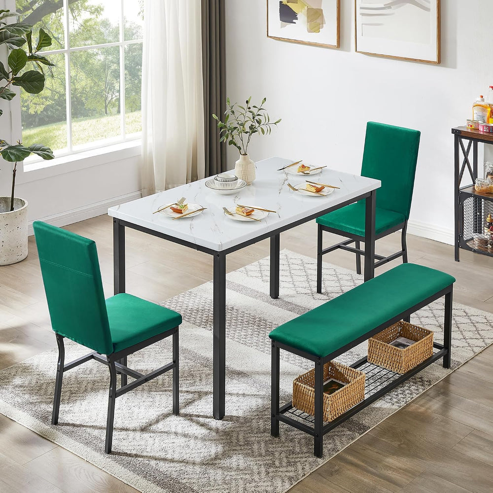 YOFE Dining Table Set for 4,Faux Marble Kitchen Table,Kitchen Table Chairs Se...