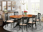 East West Furniture PLNI7-BCH-C 7 Piece Dining Room Furniture Set Consist of an Oval Kitchen Table with Butterfly Leaf and 6 Linen Fabric Upholstered Chairs, 42x78 Inch, Black & Cherry