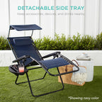 Best Choice Products Folding Zero Gravity Outdoor Recliner Patio Lounge Chair w/Adjustable Canopy Shade, Headrest, Side Accessory Tray, Textilene Mesh - Bubblegum Pink