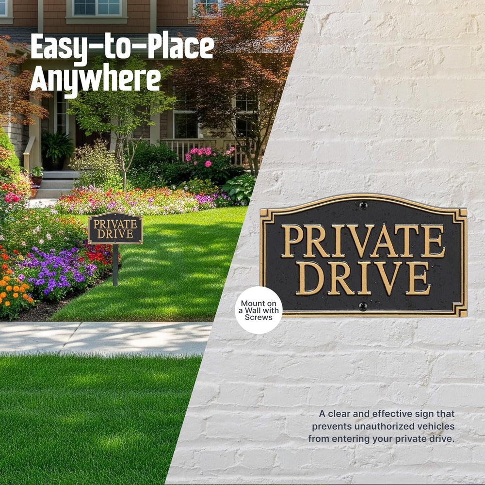 SmartSign “Private Drive” GardenBoss Statement Plaque | 5.75" x 9.5&quot...
