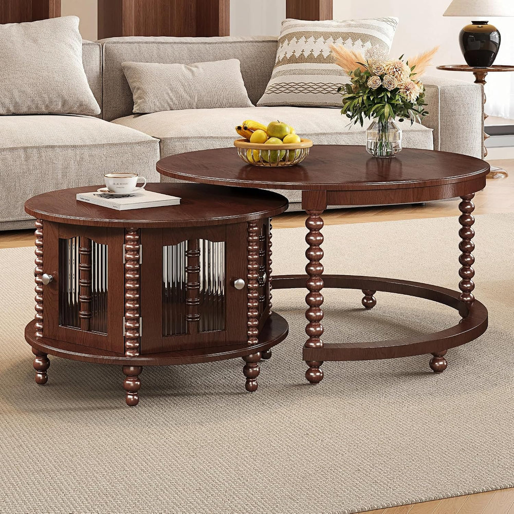 32" Vintage Designed Stacking Nesting Tables, Set of Nesting Tables with...
