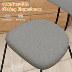 LSSPAID Dining Chairs Set of 6, Linen Fabric Upholstered Dining Room Chairs with Walnut Bentwood Back, Mid-Century Modern Kitchen Chairs with Adjustable Feet Pads, Grey