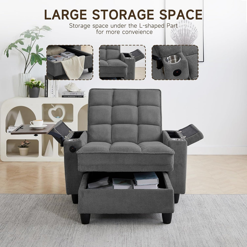 41.7" Oversized Chaise Lounge Chair Indoor, 3-in-1 Convertible Sleeper L...