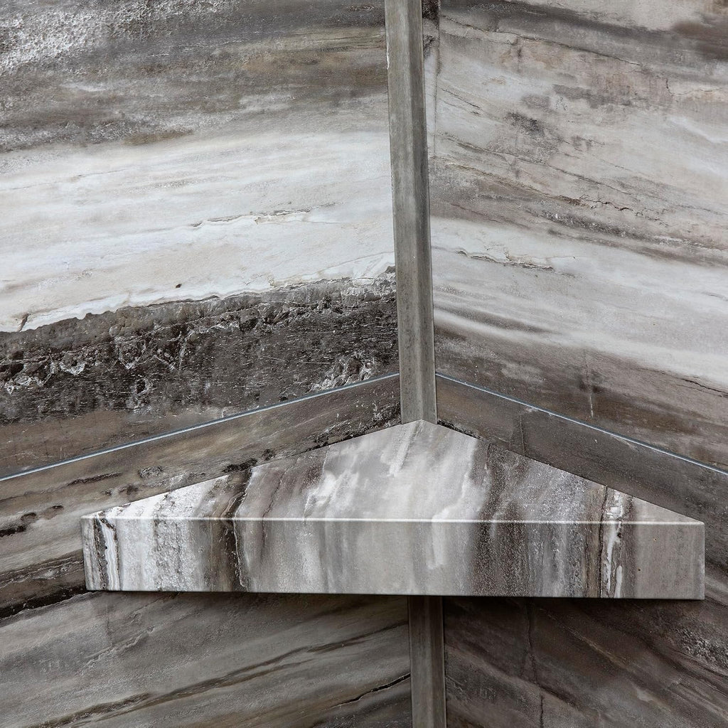 Palisade Vinyl Waterproof Corner Shower Shelf in Louvre Granite