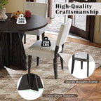 Ball & Cast Retro Dining Table Set for 4 with 4 Upholstered Chairs,5-Piece Wooden Living Room Furniture W/ 47" Round Dining Table and Designed Base,for Small Space,Apartment,Dining Room,Espresso