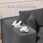 Cloud Sectional Couch, 104”L-Shape Oversized Sofa with Left Chaise Lounge, Modular Sleeper Couch with Pillows & Deep Seat, Rain Drop Velvet Fabric Compressed Sofa for Living Room, Dark Gray