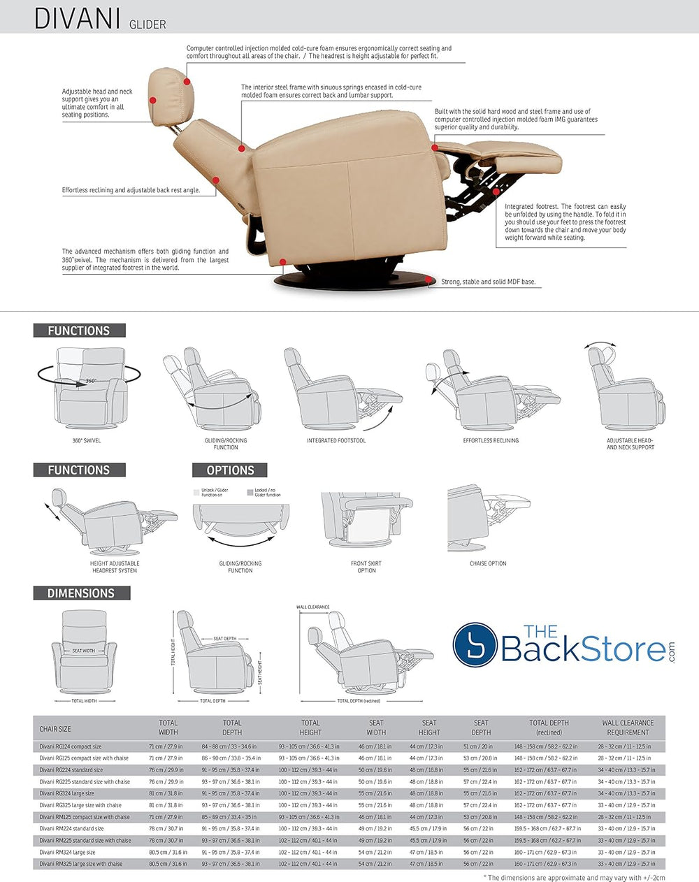 IMG Divani RG 225 Medium Glider Relaxer Rocking Recliner Swivel Chair - Trend...