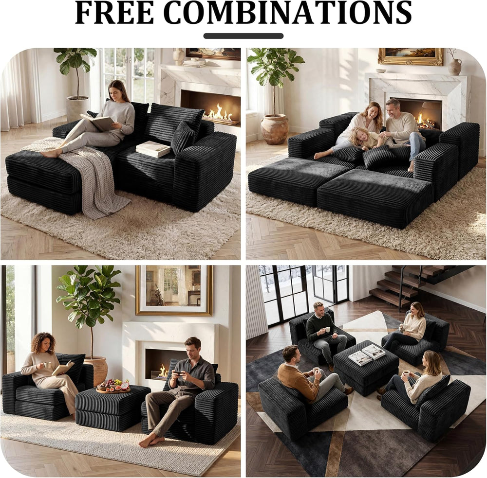Cloud Modular Sectional Sofa, Comfy Couch with Non Slip Base, Modern L-Shaped...