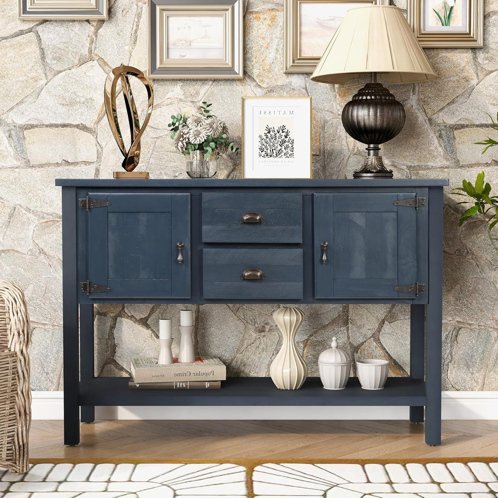 LKTART Farmhouse Sideboard Buffet Cabinet,Solid Wood Sideboard with Storage D...