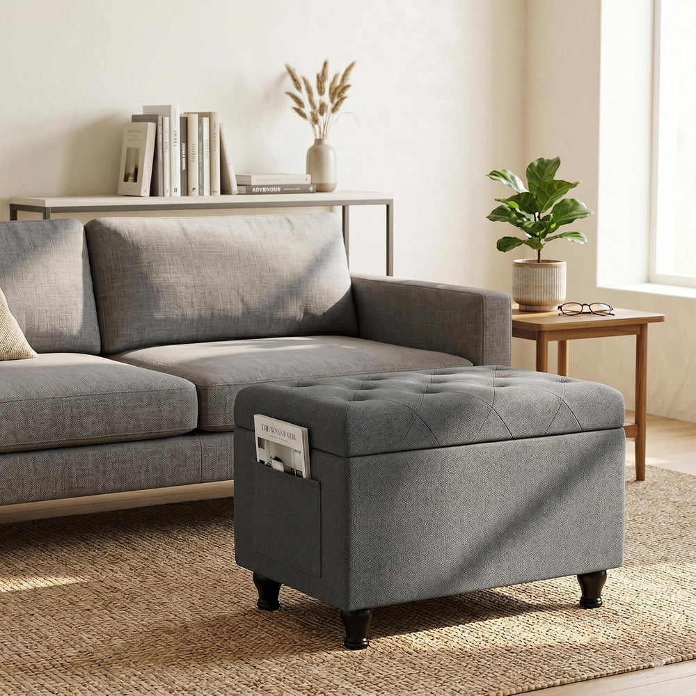 Ottoman with Storage 24'' Storage Ottomans Fabric Ottoman Footstools ...