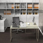 SHW Mission 55 x 60 Inches L-Shape Home Office Computer Desk, Maple