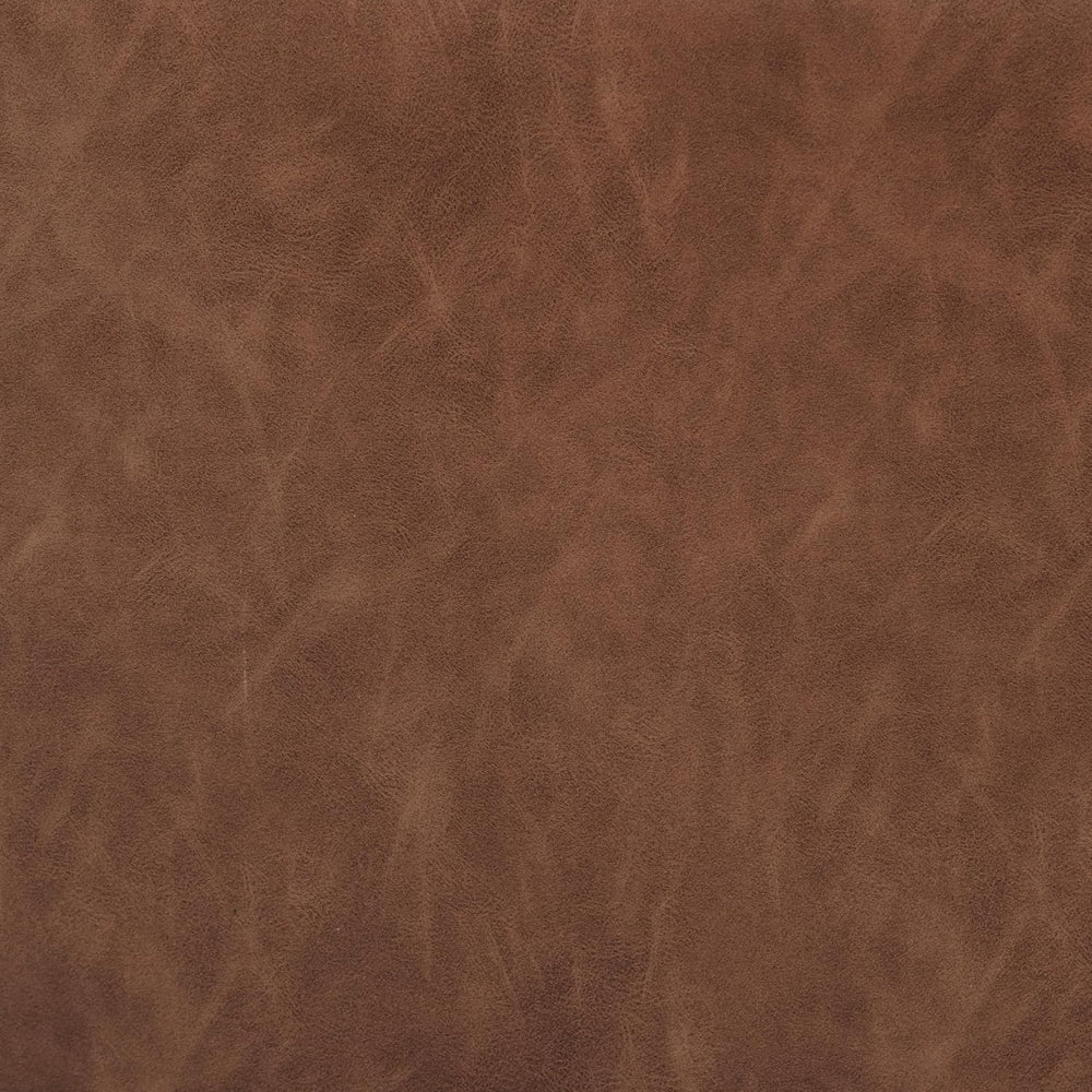 HomePop 17" Organic Shape Ottoman - Chestnut Faux Leather