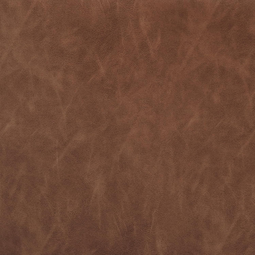 HomePop 17" Organic Shape Ottoman - Chestnut Faux Leather