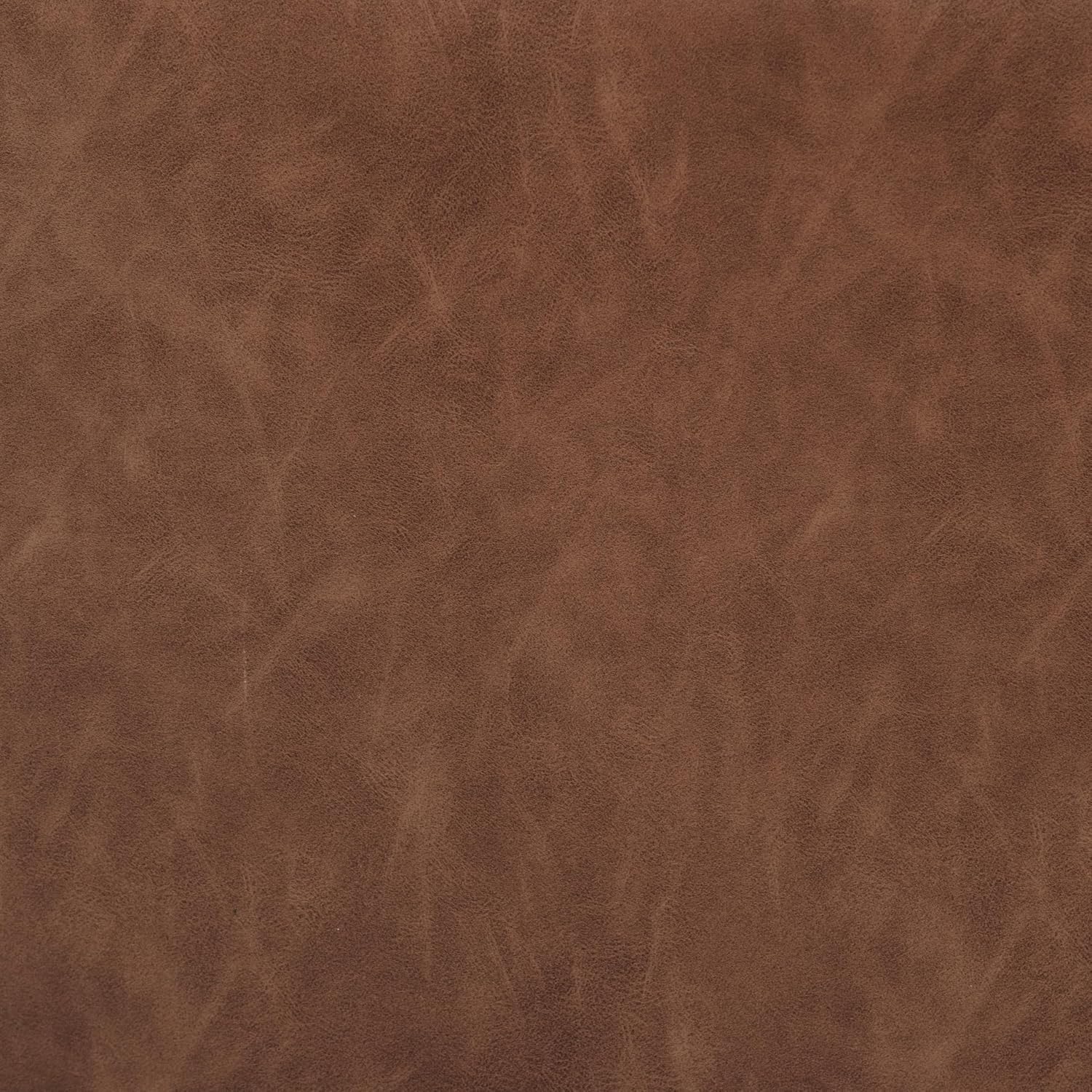 HomePop 17" Organic Shape Ottoman - Chestnut Faux Leather