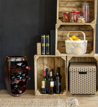 CoTa Global Alexander Wooden Barrel Wine Rack - 8 Bottles Wine Storage Rack, Free Standing Wooden Wine Rack, Liquor Bar Wine Wine Bottle Rack, Rustic Wine Bottle Holder, Wall Mounted Wine Rack