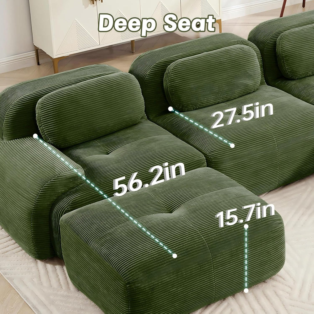 SoarFlash 81” Sectional Cloud Sofa Couches for Living Room-2 Seater L-Shaped ...