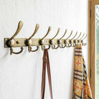Dseap MaxStrong 2.0 Coat Rack Wall - 37” Long 10 Tri Hooks - Ultra Heavy-Duty Stainless Steel Wall Mount Coat Hanger, Hook Rail for Clothes Hats Jacket Towels Bronze, Pack of 2