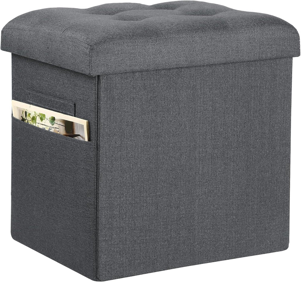 Storage Ottoman, Foot Rest Stool with Thicker Foam Padded Seat. 61L Slim Tall...