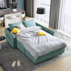 HONBAY Convertible Sectional Sleeper Sofa with Storage Seats Modern Modular Sofa Sectional Couch Modular Sleeper Couch with Ottomans, Aqua Blue