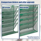 EASEPRES 6 Tier Desk File Organizer, Mesh Hanging Wall Mount Document Organization Stand, Desktop Vertical Mail Paper Folder Holder Rack with Bottom Tray for Office Cubicle, Sides Closed, Dark Green