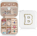 Parima Teacher Gifts for Women - Teacher Appreciation Gifts, Retirement Travel Gifts for Teacher Travel Jewelry Box | Teacher Birthday Gifts | Retirement Gifts for Women 2025 - Letter B, White