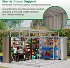 Large Outdoor Storage Shed, 10' X 12' Metal Galvanized Steel Garden Sheds with 4 Vents & 2 Windows, Utility Tool Shed for Backyard, Patio, Lawn,Brown