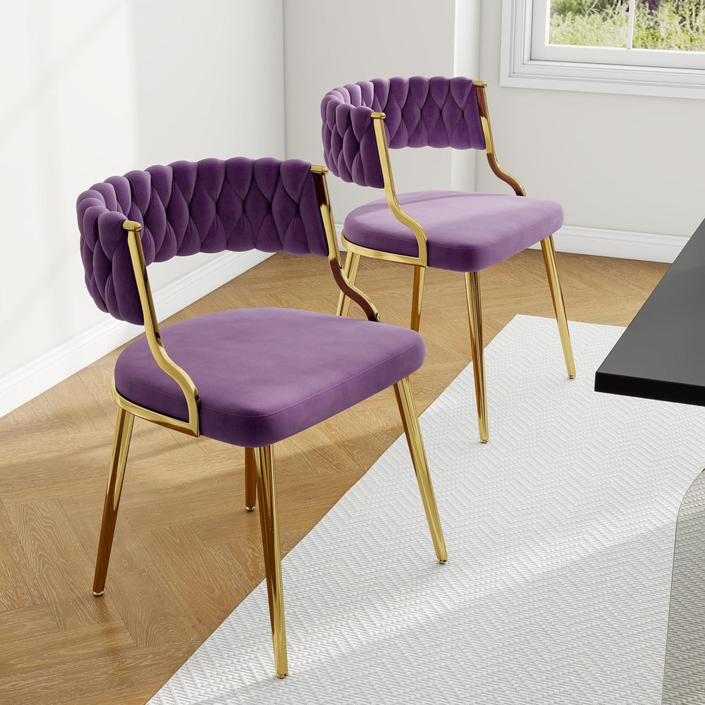 Velvet Dining Chairs Set of 2, Upholstered Dining Chair for Living Room, Mode...
