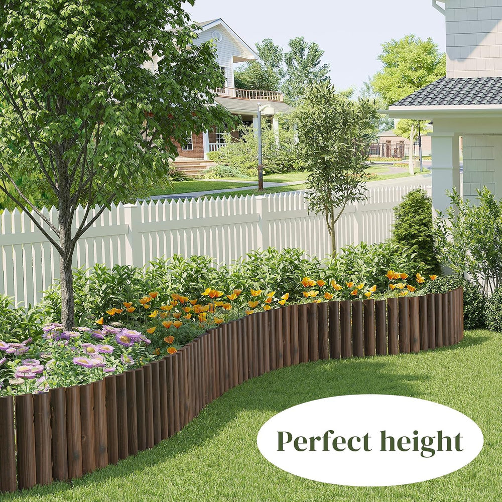 Garden Border Edging Wood Fence Landscape Edging Border Wooden Landscape Edgi...