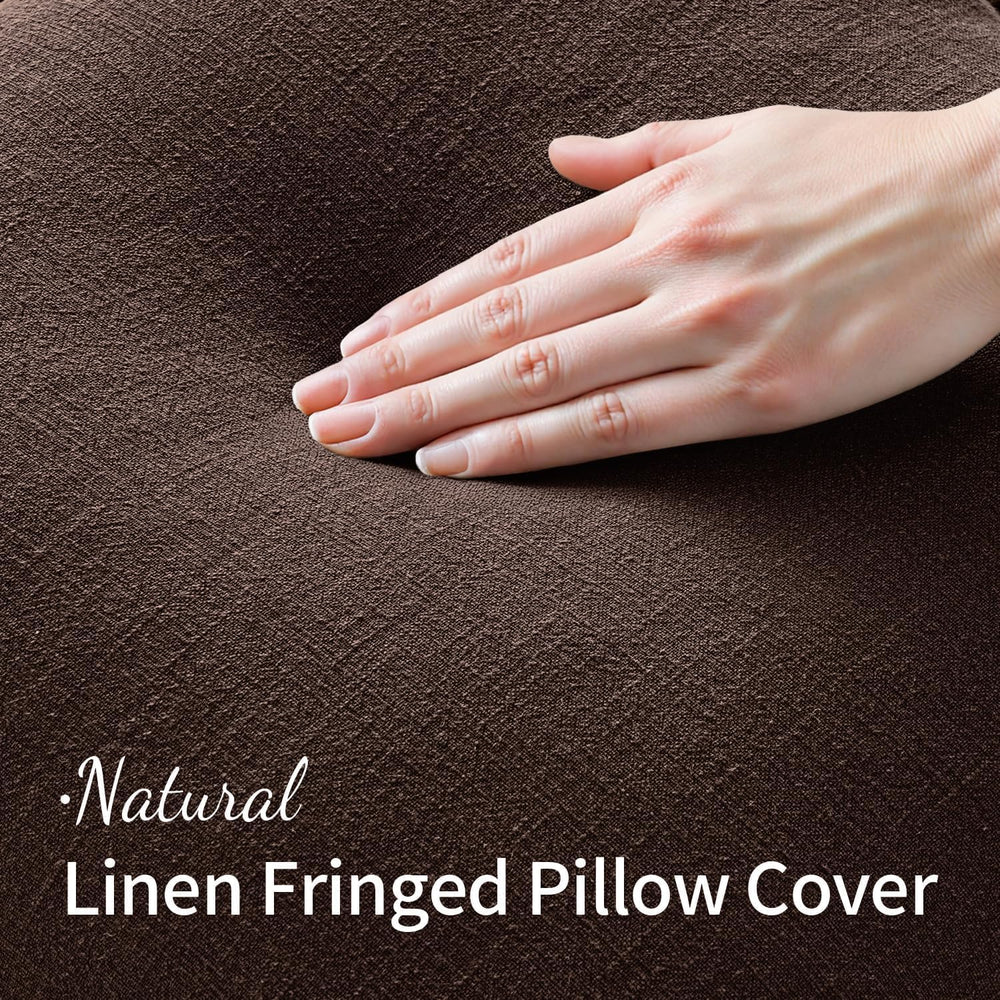 MIULEE Linen Decorative Fall Euro Throw Pillow Covers Dark Brown 26x26