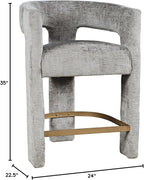 Jofran Upholstered Counter Stool with Arms – Versatile Barstools – Stylish Seating for Kitchen Dining Room or Home Bar, Grey, Single Stool