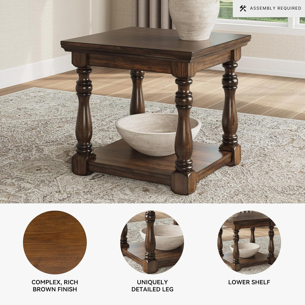 Signature Design by Ashley Sturlayne End Table, Traditional Rectangular Accen...