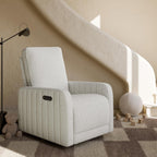 Storkcraft Kyoto Deluxe Power Recliner Swivel Glider, Ivory Boucle | Premium Electronic Power Recliner for Nursery, Includes Dual-USB Charging Port with USB-A & USB-C, Glider Rocking Chair