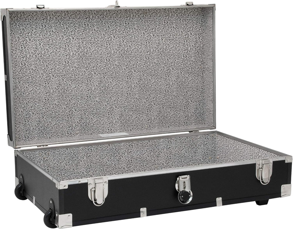 Seward Under the Bed Trunk with Wheels & Lock, Black, 31-Inch