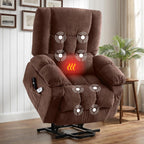 BOSMILLER Power Lift Recliner Chair with Massage and Heat for Elderly,Electric Lift Chair with USB Charging Runction and Side Pockets, Suitable for Living Rooms and bedrooms,Brown