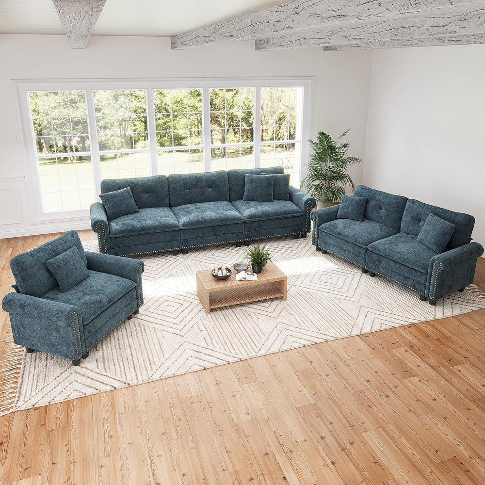 SUNSHINE VALLEY Modular Sectional Sofa Set Living Room 3-Piece Deep Seats | M...