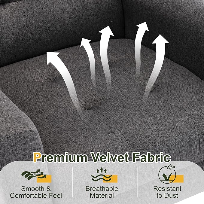 NicBex Modern Accent Chair for Living Room Upholstered Foam Filled Living Room Chairs with Metal Legs Linen Cozy Lounge Armchair for Living Room Bedroom,Dark Grey