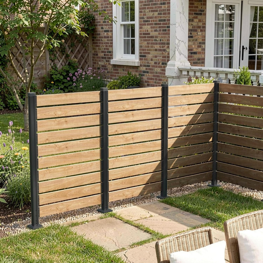 60''H x 40''W Outdoor No Dig Cedar Wood Fence Privacy Screen